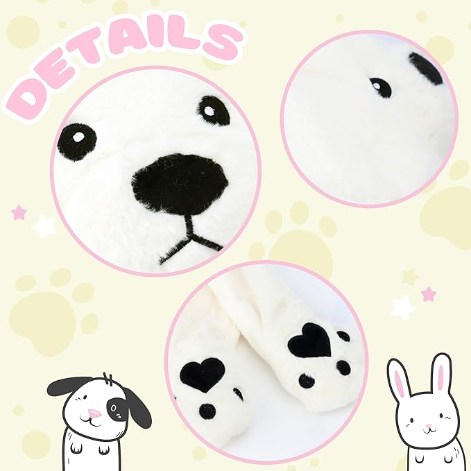 Bubblepompom Animal Hat with Ears Moving Jumping Pop Up Beating Hat Plush Holiday Cosplay Dress Up Funny Gift for Kids