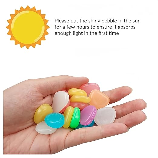 1000 PCS Glow in The Dark Pebbles, Mixed Color Luminous Stones, Waterproof Resin Glowing Rocks, Decorative Glow Gravel for Garden Pathway, Plant Pots, Aquarium, Yard and Home Indoor Outdoor Decoration