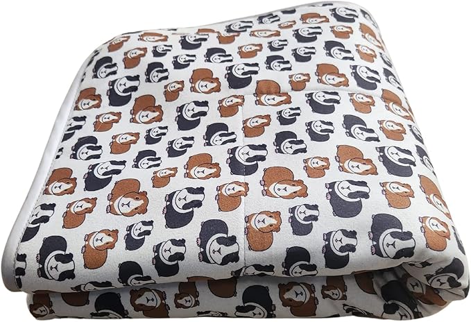 Tater Pets Guinea Pig Fleece Cage Liner - Tidy Mat - Lap Pad - Corner Pad - Absorbent - Machine Washable - for Guinea Pigs and Hedgehogs (Guinea Pigs on Gray, 2x4 C&C (28"x 56"))