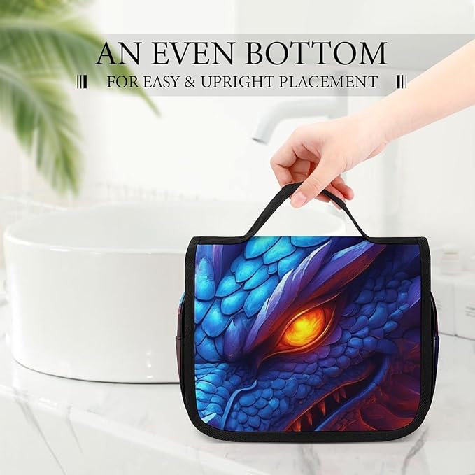 Hanging Cosmetic Bag Dragon Portable Travel Makeup Pouch Multifunction Handle Travel Toiletry Bag Organizer with Hook