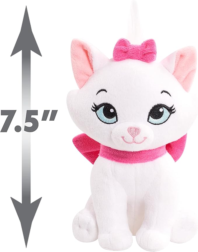 Disney Classics Bean 6.5-inch Small Plush Stuffed Animal, Marie, Cat, The Aristocats Plush, Kids Toys for Ages 2 Up by Just Play