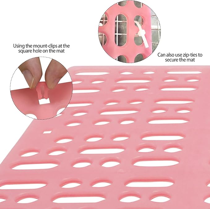 18 Pack Plastic Rabbit Cage Mat, Bunny Resting Mats for Cage with Snap Joint, Breathable Small Animal Feet Pads for Guinea Pigs, Chinchilla, Pet - White, Blue, Pink
