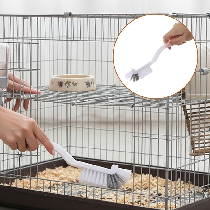 4 PCS Bird Cage Cleaning Brush Set, 3 Styles Cage Cleaner Brushes Set with Shovel, Cleaning Brushes Accessories for Pet Cages, Parrot Cages