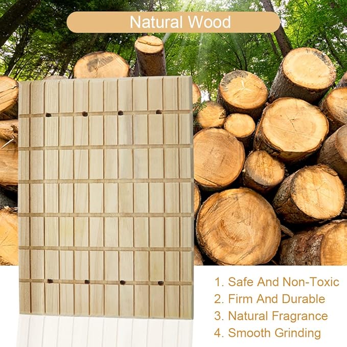 Litewoo Rabbit Scratch Board Claws and Teeth Care Wooden Chew Toys Bunny Chinchilla Guinea Pig Rabbit Antiskid Edible Natural Wood Pad