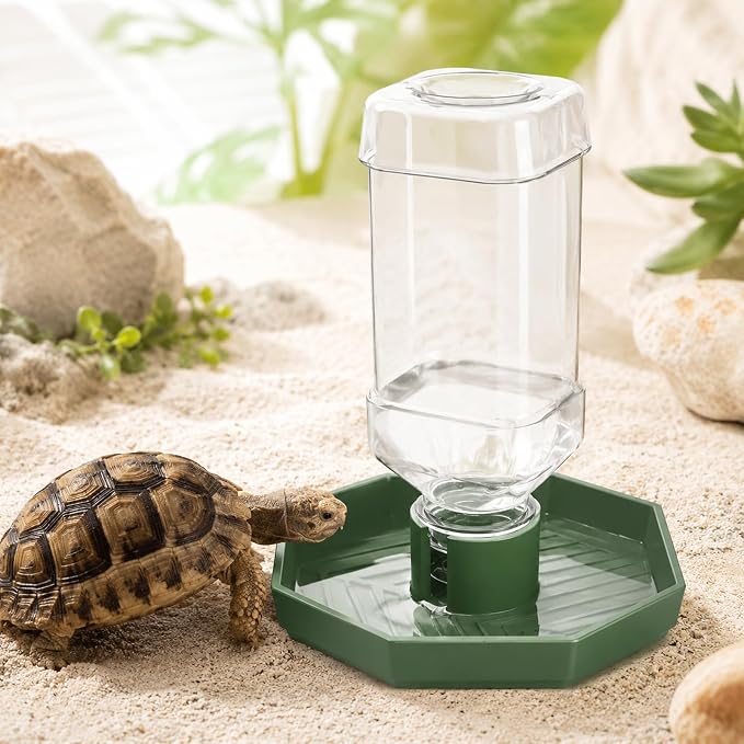 Reptile Water Dispenser, Terrarium Tank Reptiles Food Feeders Bowl, Reptile Water Feeder, Automatic Water-Dispenser, Bearded Dragon Water-Bowl, Small Water-Dish for Lizards Turtles Snake (12.5x10.8cm)