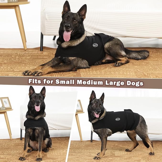 Meifsou Dog Anxiety Vest, Skin-Friendly Thunder Jacket for Dogs, Dog Calming Shirt for Thunder, Fireworks, Vet Visits and Separation - Keep Pet Calm Without Medicine, Fit for Small Medium Large Dogs