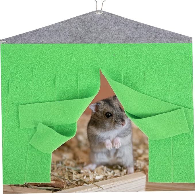 YARNOW Small Animal Hideaway Tent for Hamsters Rats and Guinea Pigs Cozy Corner Hammock Hideout Toy Fun Exercise Space for Small Pets Easy to Install Green Design