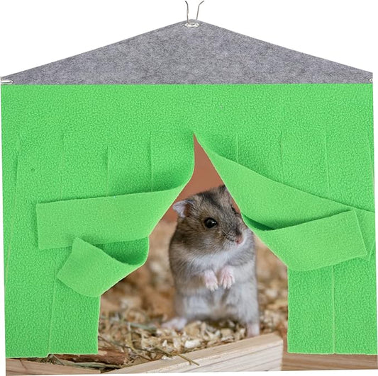 YARNOW Small Animal Hideaway Tent for Hamsters Rats and Guinea Pigs Cozy Corner Hammock Hideout Toy Fun Exercise Space for Small Pets Easy to Install Green Design