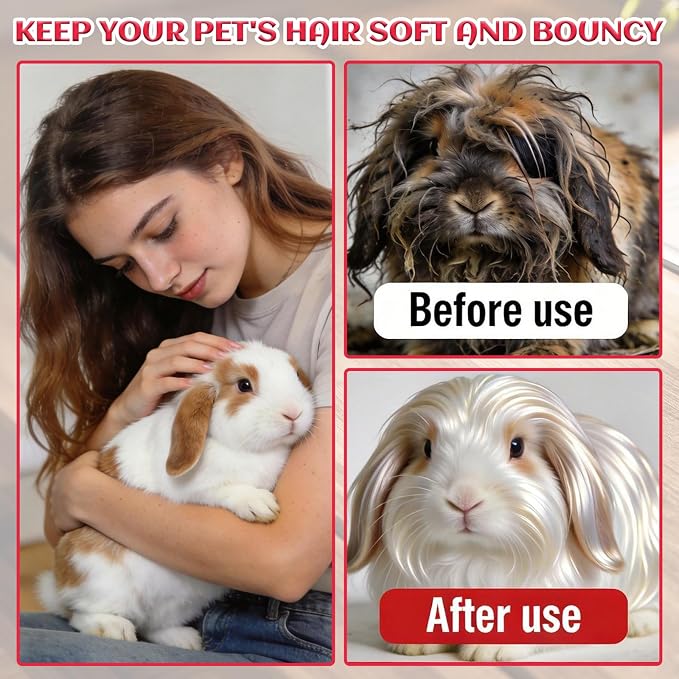 3PCS Rabbit Brush, Bunny Grooming Comb Pink & Blue Soft Silicone Small Pet Brushes with Grey Cleaning Brush, Small Animals Massager Cat Shedding Brush Pet Hair Remover Dog Combs for Kittens Puppies