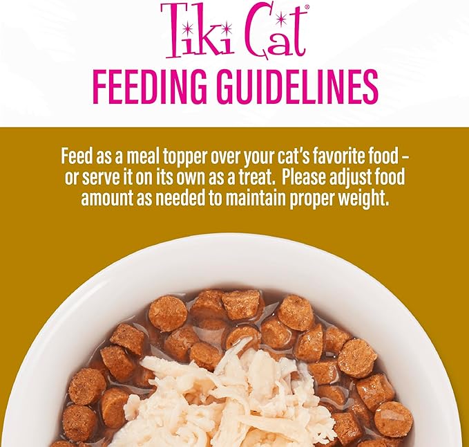 Tiki Cat Born Carnivore Complements Wet Cat Food Topper, High Protein & Limited Ingredient, Chicken, 2.1 oz. Pouch (12 Count)