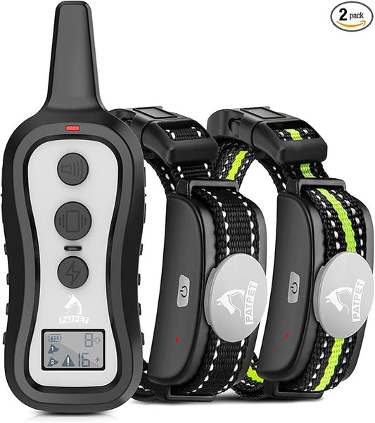 PATPET Dog Shock Collar for 2 Dogs - Dog Training Collar with Remote