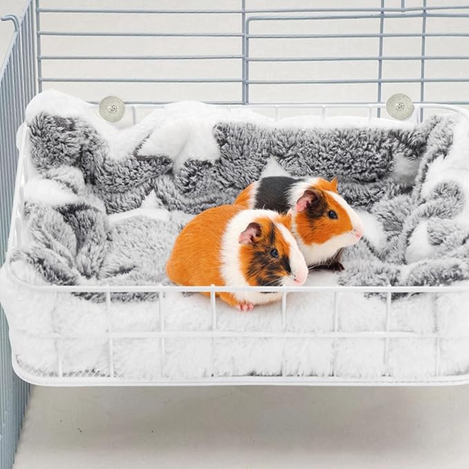 Rat Cage Platform, Hanging Guinea Pig Cage with Liner, Small Animals Platform Accessories, Animal Habitat Chinchilla Bed for Squirrel, Hamster, Parrot