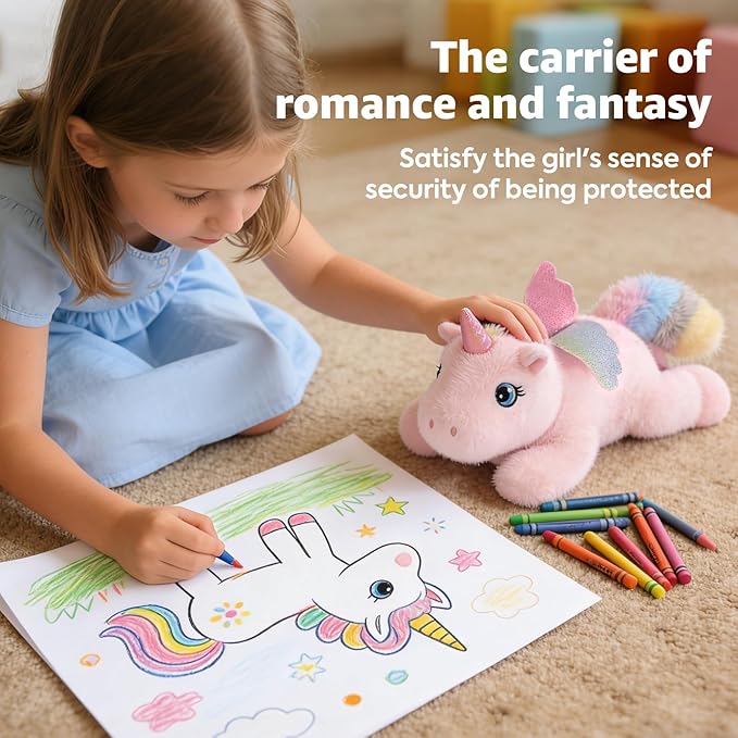 Ditucu Cute Palm-Sized Unicorn Stuffed Animal Soft Capibara Plush Doll Small Plushies Toys Gifts for Kids Pink 7.8 inch