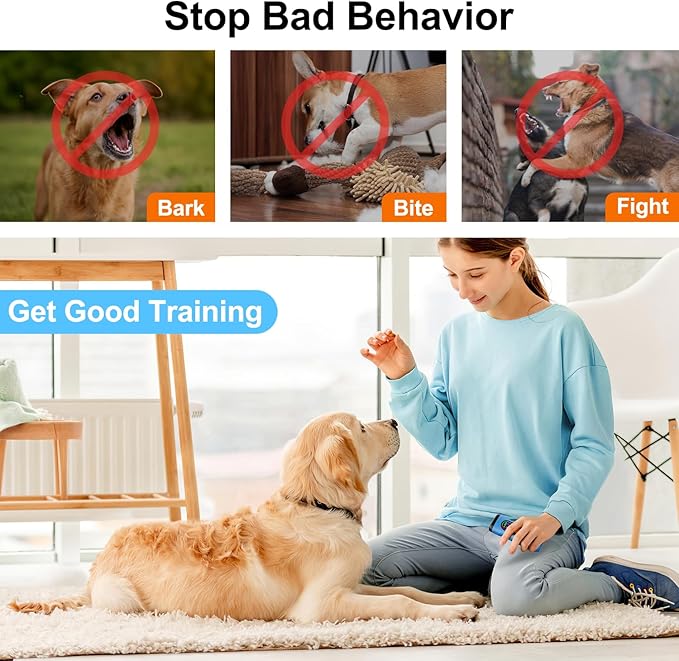 SEDULAN Dog Bark Deterrent Devices Anti Barking Device for Dogs Ultrasonic Bark Stopper Portable Dog Training Tool Indoor Outdoor Up to 50ft Correct Bad Behavior of Own or Neighbor's Dog (Blue)