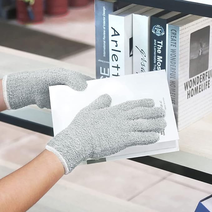 Evridwear Microfiber Gloves for Plant Dusting,Resuable Leaf Cleaning Glove for Houseplants,Blinds,Furniture and Small Objects
