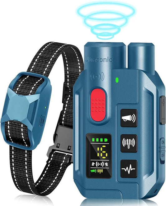 Dog Shock Collar with Remote Control,2000FT Range Dog Training Collar with 4 Training Modes,IP67 Waterproof Dog Bark Collar for Small Medium and Large Dogs（Dark Blue）