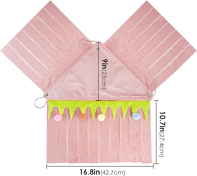 Forest Cage Corner Hideout, Pets Corner Hideout for Guinea Pigs, Rabbits, Ferrets, Chinchillas, Gerbils, Hedgehogs (Pink)