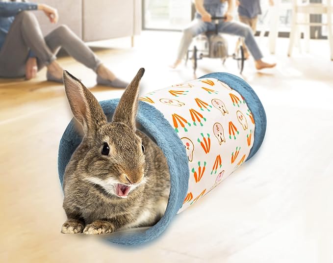 Guinea-Pig Rabbit Tunnel-Tube Toys - Bunny Hamster Hideout Small Animal Activity Tunnels Hideaway Accessoies for Dwarf Rabbits Guinea Pigs Kitty (Pink)