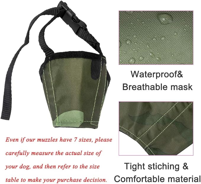 Coppthinktu Dog Muzzle Suit, 7PCS Dog Muzzles for Biting Barking Chewing Adjustable Mouth Cover for Small Medium Large Soft Comfortable Muzzle for Long Snout