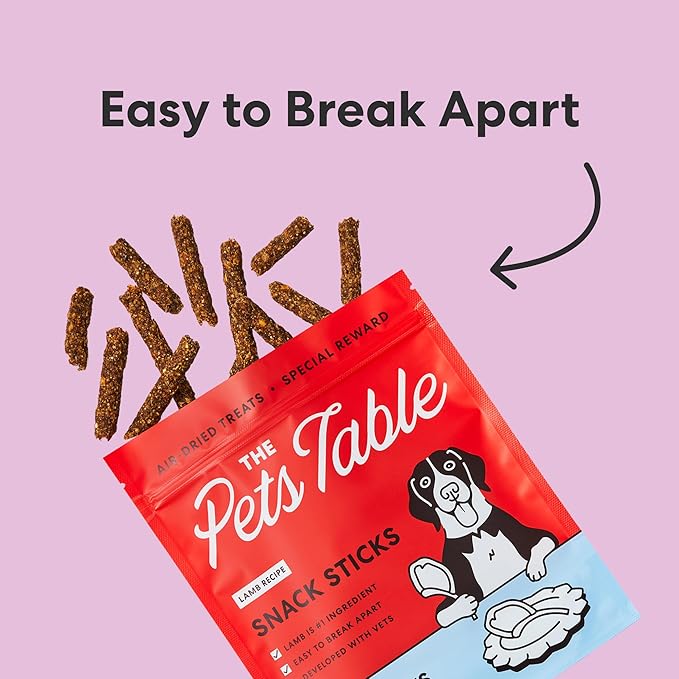 The Pets Table Lamb Limited Ingredient Diet Air-Dried Healthy Dog Treats, 8-Ounce Bag