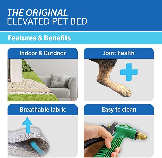 Coolaroo The Original Cooling Elevated Pet Bed,Brunswick Green, Small