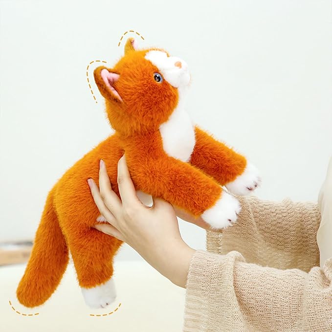 PEACH CAT Cat Stuffed Animal 15" Realistic Kitten Plushies Soft Plush Toys Gifts for Kids Orange