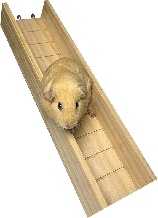 Guinea Pig Cage Bridge, Small Animal Wooden Ladder Ramp, Guinea Pig Cage Accessories Second Floor Link Bridge for Guinea Pigs, Ferrets, Hamsters (50CM/19.6IN)