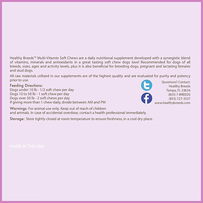 Healthy Breeds Berger Picard Multi-Vitamin Soft Chews 60 Count