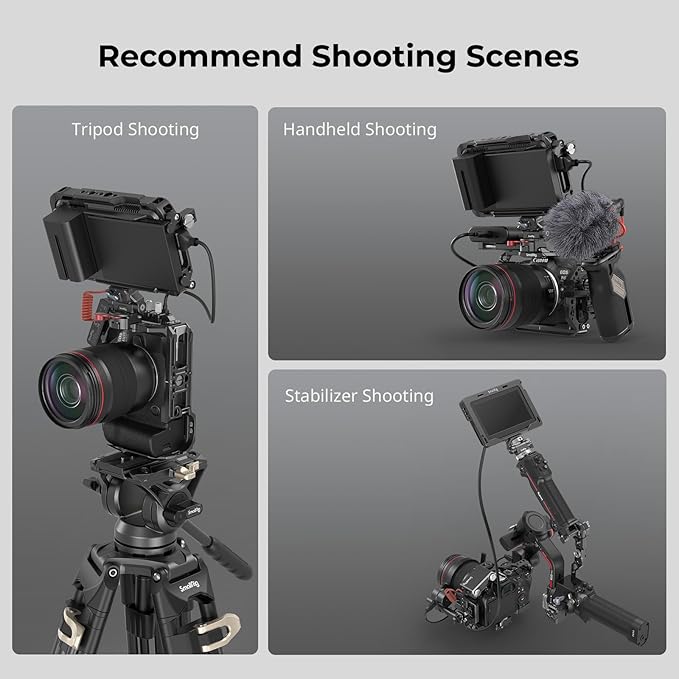 SmallRig R6 Mark II Camera Cage for Canon, Formfitting Video Making Camera Rig for Canon R6 Mark II, Built-in Dual NATO Rails, Quick Release Plate for Arca, Horizontal and Vertical Shooting