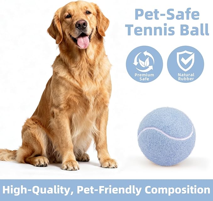2.5" Dog Tennis Balls 24-Pack – Silent Bounce, Tough Rubber Core, Durable Fetch & Training Toys for Indoor/Outdoor Play, for Small Medium Large Dogs (Macaron Mixed Colors, 24-Pack)