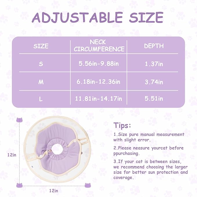Cute Flower - Shaped Cat Cone for Kittens & Cats (Purple, M)