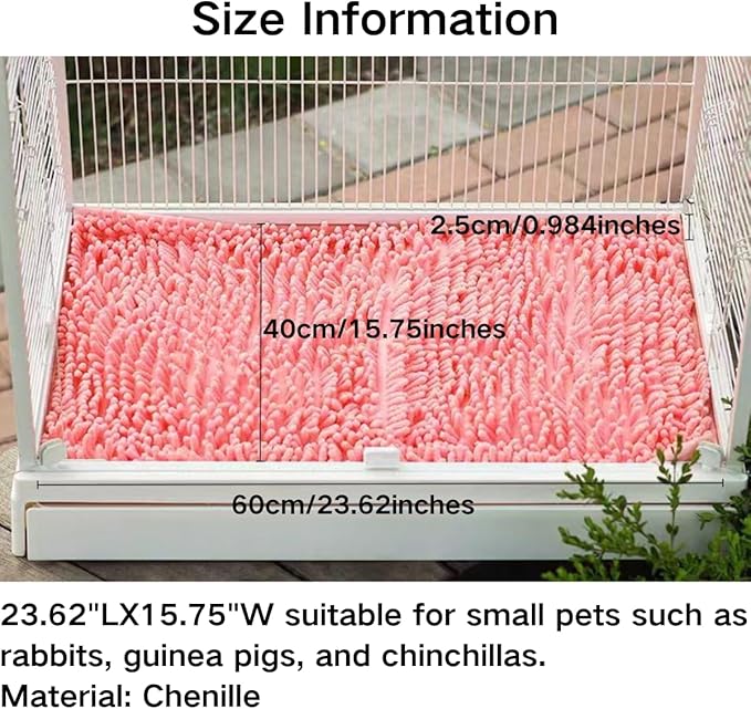 2PCS Guinea Pig Liner Washable Rabbit Cage Liner Guinea Pig Fleece Mats Reusable Bedding Pee Pads for Ferret Bunny Chinchilla Small Animals (Green,23.62" LX15.75 W)