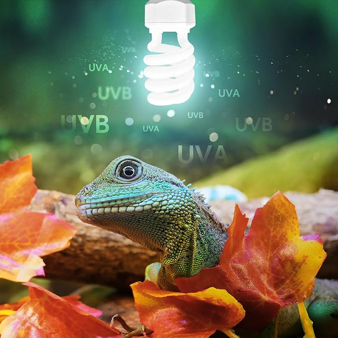 Leoterra 13W UVB 5.0 Light Perfect for Chameleons and Tree Frogs - Tropical UVA UVB Lamp E26 Compact Fluorescent Terrarium Bulb