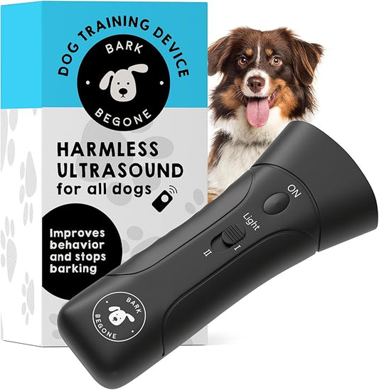 Ultrasonic Dog Bark Deterrent & Behavior Corrector - Stop Barking, Jumping, Aggression Without Yelling -Just Point & Press! Backed by Kevin Harrington from Shark Tank (Bark Begone Classic)