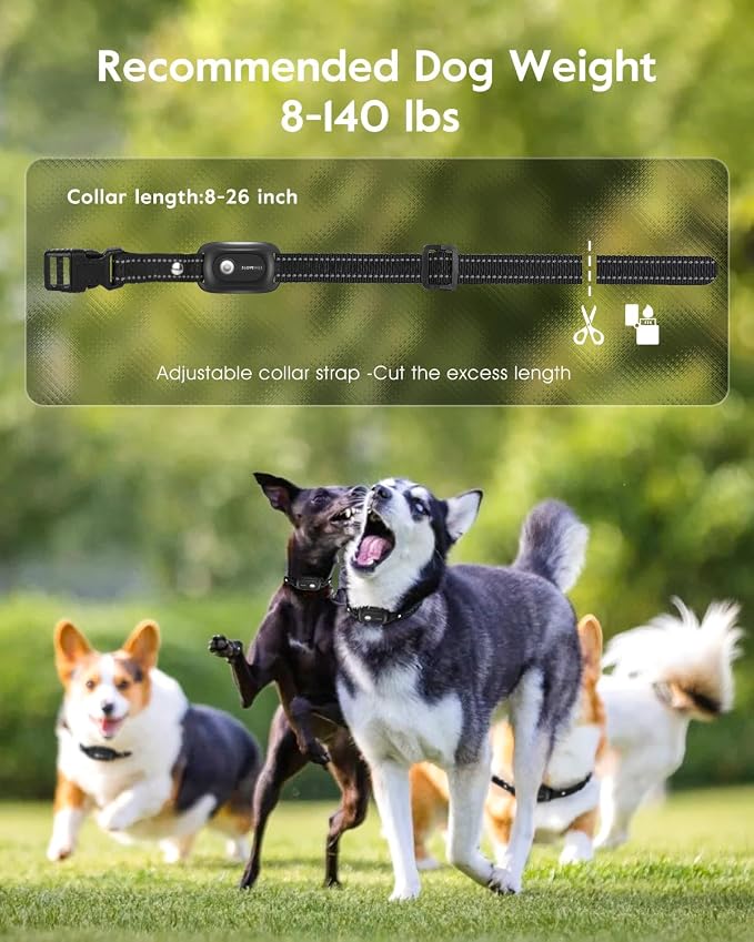 SLOPEHILL Dog Shock Collar - 4200FT Dog Training Collar with Remote,IPX8 Waterproof E-Collar with Beep,Vibration,Shock,Flash Light,No Shock Mode,Shock Collar for Small Medium Large Dog 8-140lbs,Black