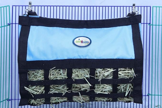 Small Pet Web Hanging Hay Bag Feeder for Guinea Pigs & Rabbits with Super Tough Bottom - 1.25" x 2"