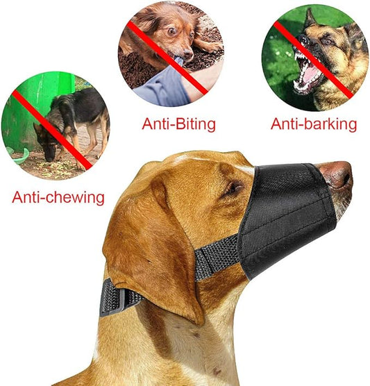 5Pcs/Set Adjustable Breathable Safety Small Medium Large Extra Dog Muzzles for Anti-Biting Anti-Barking Anti-Chewing Safety Protection(Black)
