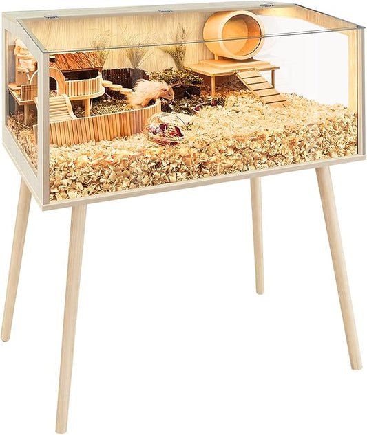 PROLEE Hamster Cage with Legs, Guinea Pig Cages Chew Proof, Hamster House, Hamster Cages and Habitats, Small Animal Cage, 48" L x 20" W x 47.5" H