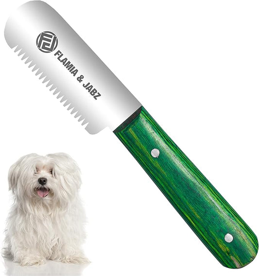FLAMIA & JABZ FJ Professional Stripping Knife, Right handed, 3 inch blade (Stainless Steel) (Coarse, Green)