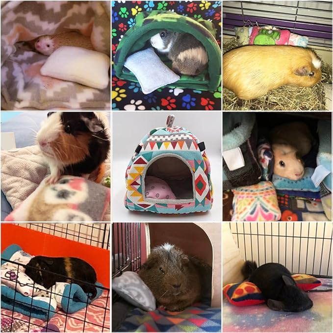 RIOUSSI Set of 4 Cozy Mini Pet Pillows for Guinea Pigs Hedgehogs Ferrets Chinchillas Bunnies Rabbits and Rats
