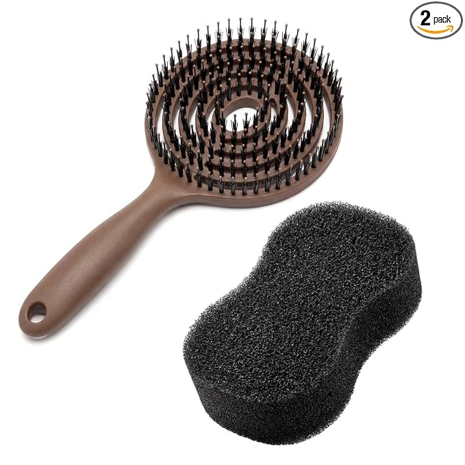 Horse Grooming Set with Mane & Tail Brush and Soft Cleaning Sponge – for Daily Coat Care, Removing Dirt, Sweat & Loose Hair