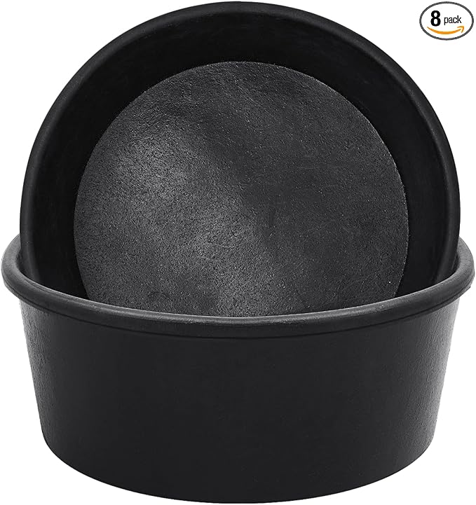 Sadnyy 8 Pcs 4 Quart/ 1 Gallon Rubber Feeder Pan, Rubber Feed Pan Utility Horse Feed Bucket Dog Bowl Horse Feeder for Cats Dogs Goats Chicken Dust Bath Container Animal Feeding, 10.6 x 4.1 Inch