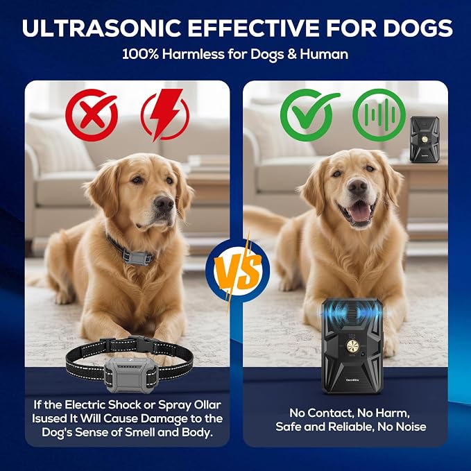 Anti Barking Devices, Auto Ultrasonic Dog Bark Deterrent Devices Long Range 50ft, 3 Modes Rechargeable Bark Box Barking Control Devices, Effective Stop Barking Dog Devices Indoor/Outdoor Training
