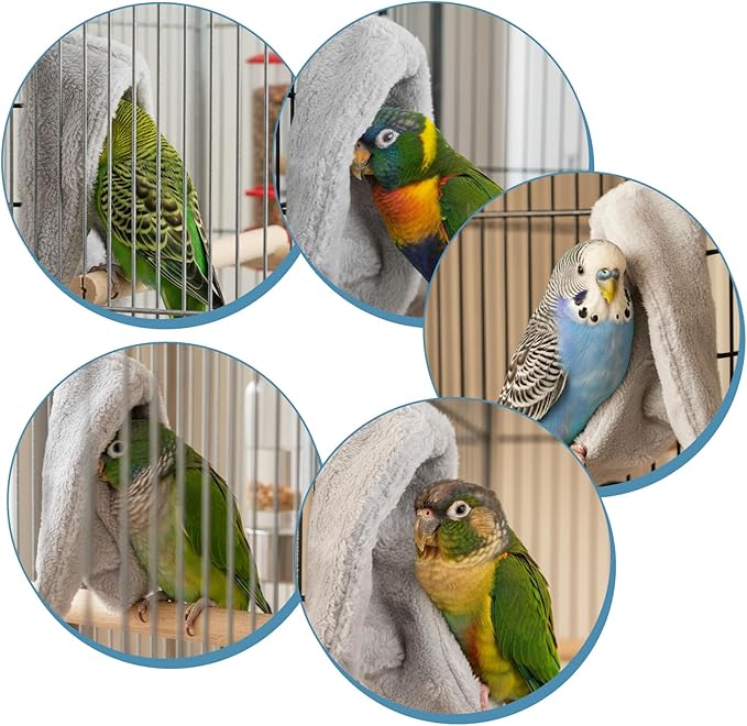 Comfort Corner Fleece Bird Blanket for Cage Cuddle Nest Hanging Warmer Parrot House Cozy Birds Bed Warm Birds Shelter Bed for Cage Hanging Hammock Toy for Greys Parakeet Cockatiel Conure