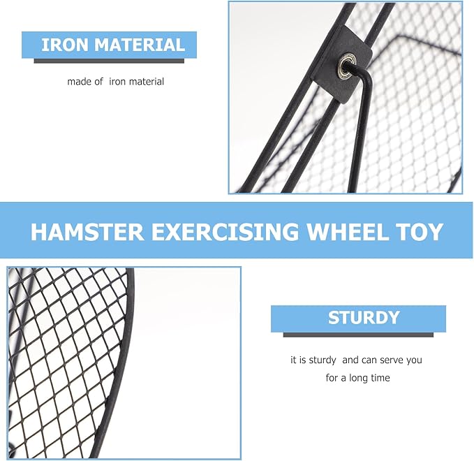 POPETPOP Silent Hamster Running Wheel with Rack - Quiet Exercise Toy for Small Pets Including Hedgehogs Squirrels and Guinea Pigs - 11.02X10.23X5.90In Durable Plastic