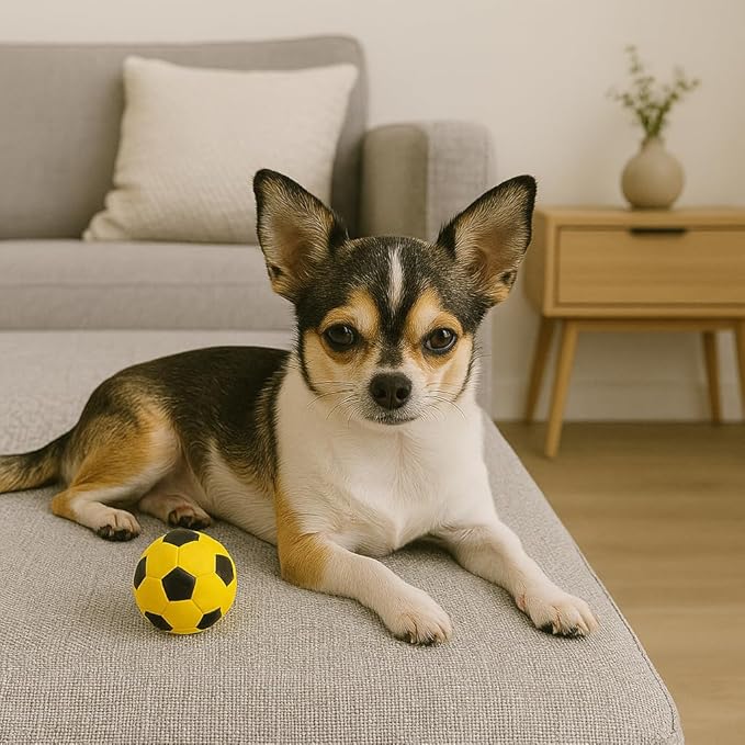 SPOT Latex Soccer Ball Dog Toy – 2in, Assorted Colors, Durable 100% Latex with Loud Squeaker, Fun Indoor & Outdoor Toy for Small Dogs & Puppies to Chase, Fetch, Chew & Play
