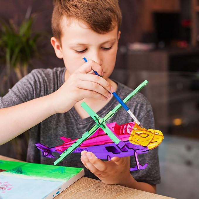 calary 3D Wooden Puzzle Simulation Animal Dinosaur Assembly DIY Model Toy for Kids and Adults,Set of 6