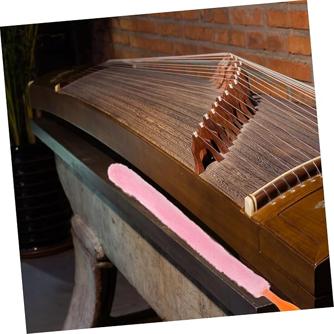 BESPORTBLE Zithers Cleaning Brush Soft Rabbit Hair Comfortable Handle Long Bristles for Dust Removal for Guqin Musical Instrument Care Pink