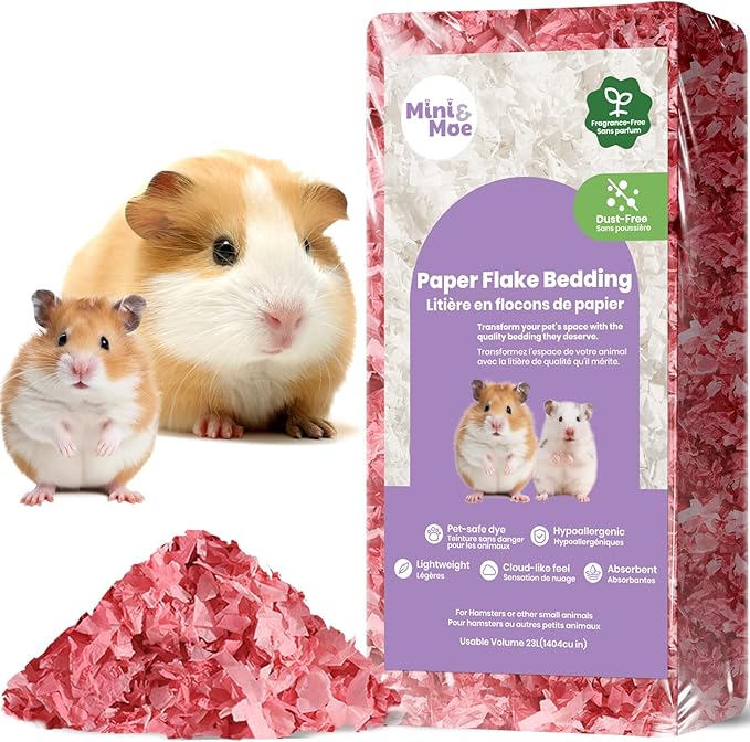Guinea Pigs Bedding Hamster Bedding: Moisture Absorbent and Dust-Free Natural Paper Small Pet Bedding - for Hamsters, Pigs, Guinea and Rabbits, 12 Liters