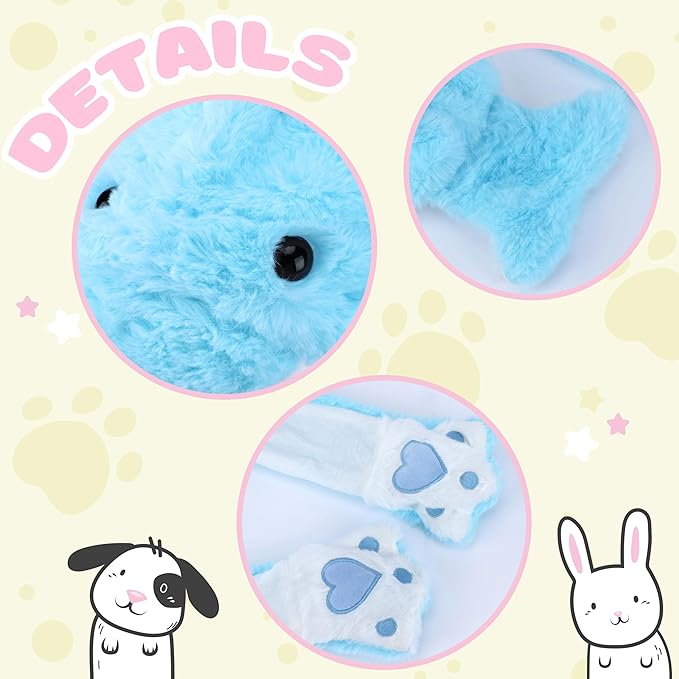 Bubblepompom Animal Hat with Ears Moving Jumping Pop Up Beating Hat Plush Holiday Cosplay Dress Up Funny Gift for Kids